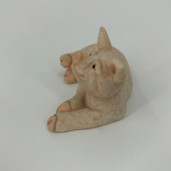 Vintage 2000 Quarry Critters Patch Pink Pig Figurine Second Nature Design 3 Inch - Picture 4 of 8